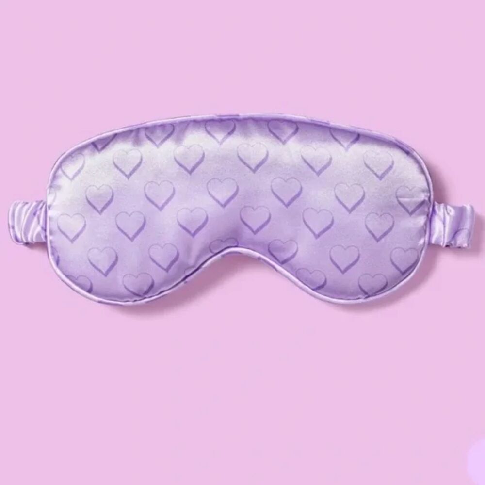 Women's Sleeping Eye Mask Stoney Clover Lane Purple with Hearts Sleep Mask New